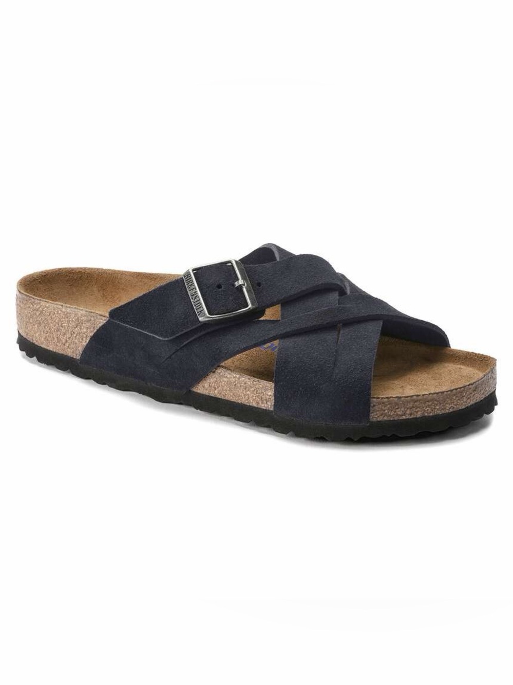 Birkenstock Lugano Navy Suede Crossover Buckle Sandal
